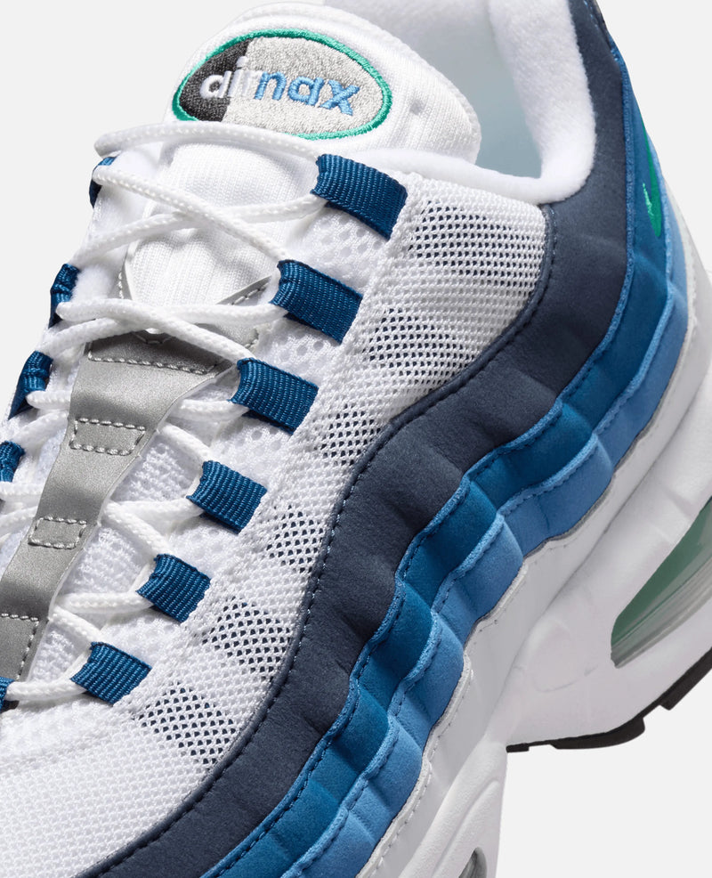Nike Air Max 95 Big Bubble (White/Emerald Green-Lake Blue-French Blue-Obsidian-Black) Nike