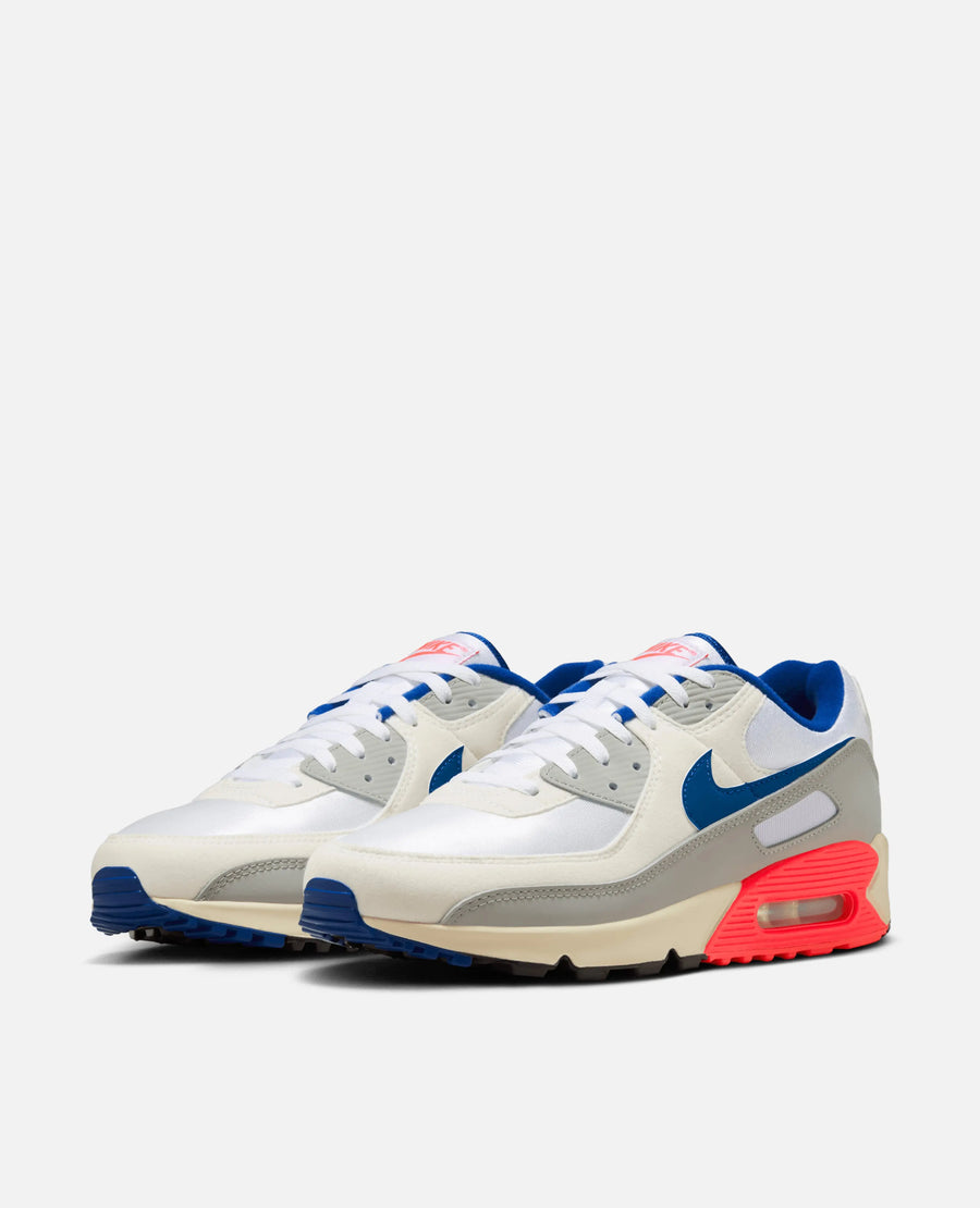 Nike Air Max 90 Qs (Light Base Grey/Sport Royal-Coconut Milk-White-Platinum Tint-Siren Red) Nike