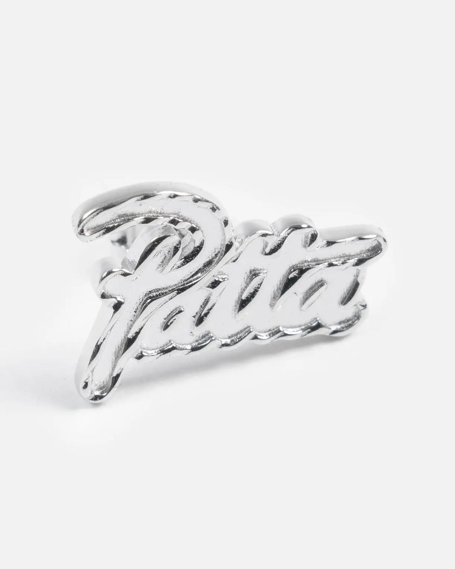 Patta Script Logo Silver Earring (Silver) Patta
