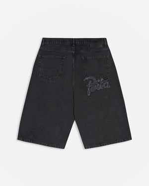 Patta Whiskers Denim Shorts (Black Denim) Patta