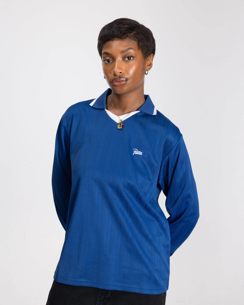 Patta Jacquard Striped Long Sleeve Jersey (Monaco Blue ) Patta