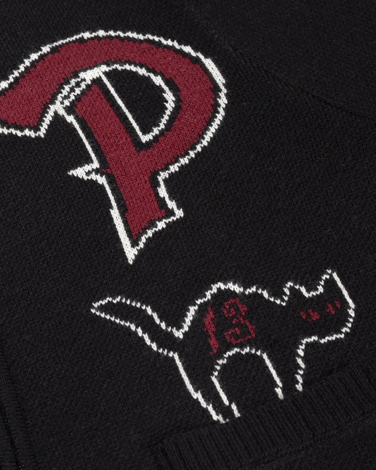 Patta Varsity Knitted Cardigan (Black) Patta