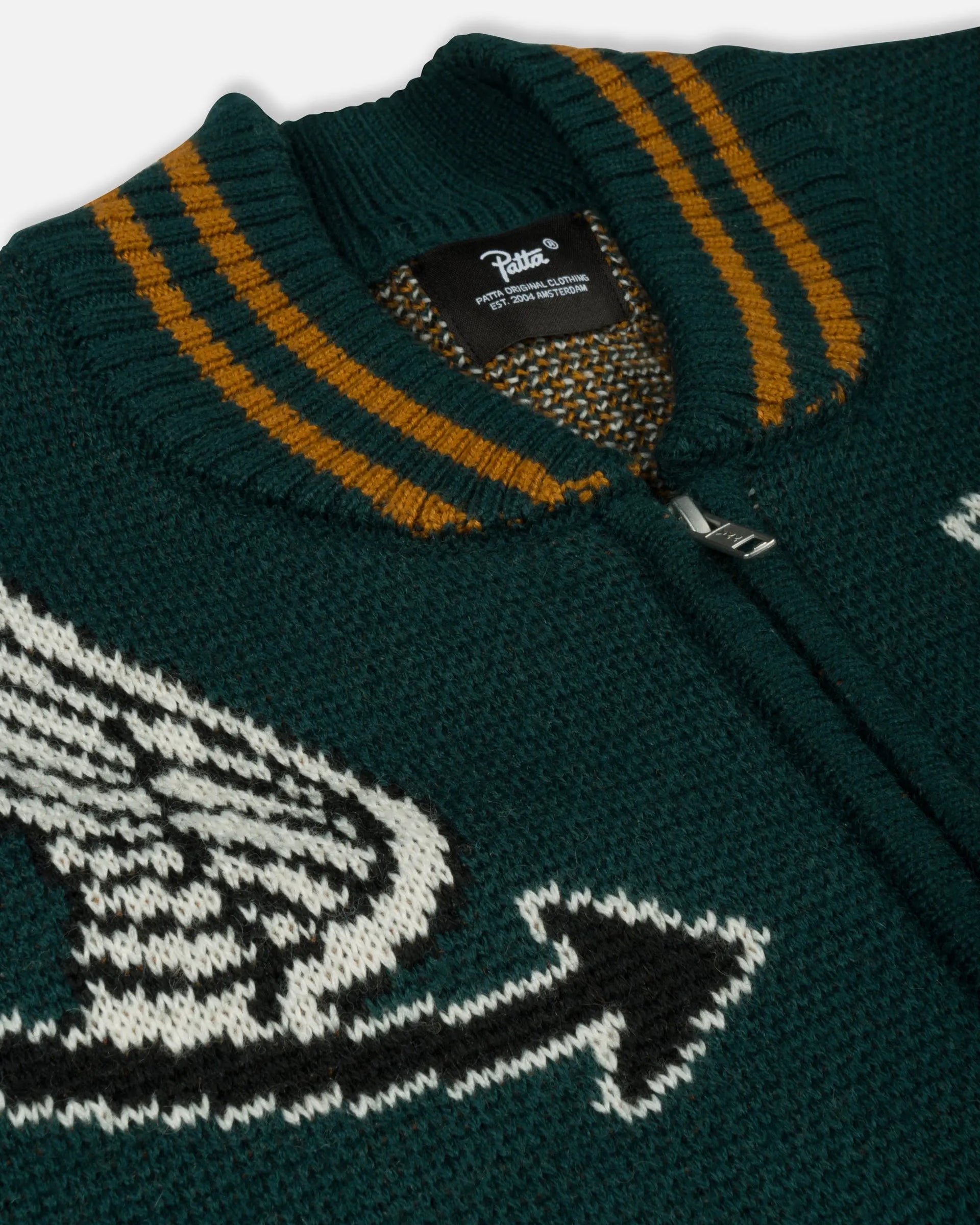 Patta Varsity Knitted Cardigan (Pine Grove) Patta