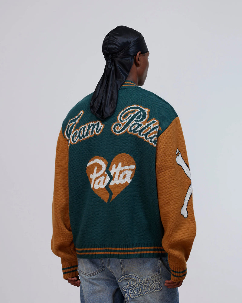 Patta Varsity Knitted Cardigan (Pine Grove) Patta