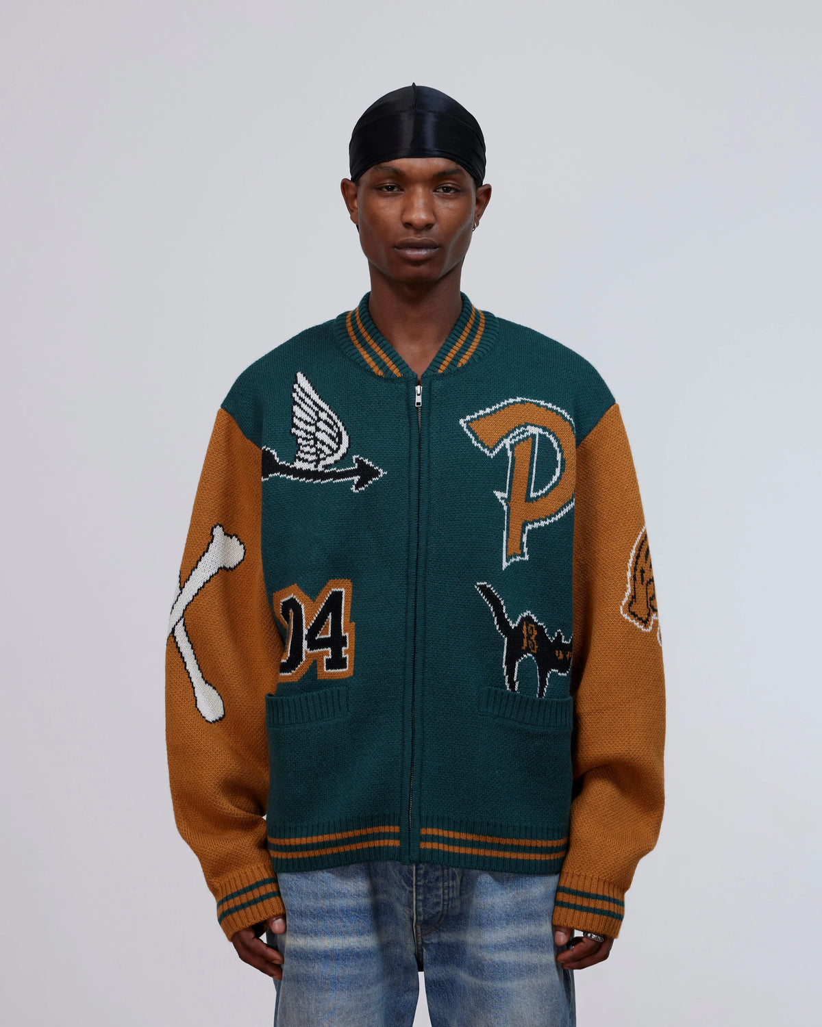 Patta Varsity Knitted Cardigan (Pine Grove) Patta