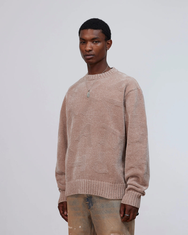 Patta Chenille Alphabet Knitted Sweater (Irish Cream) Patta