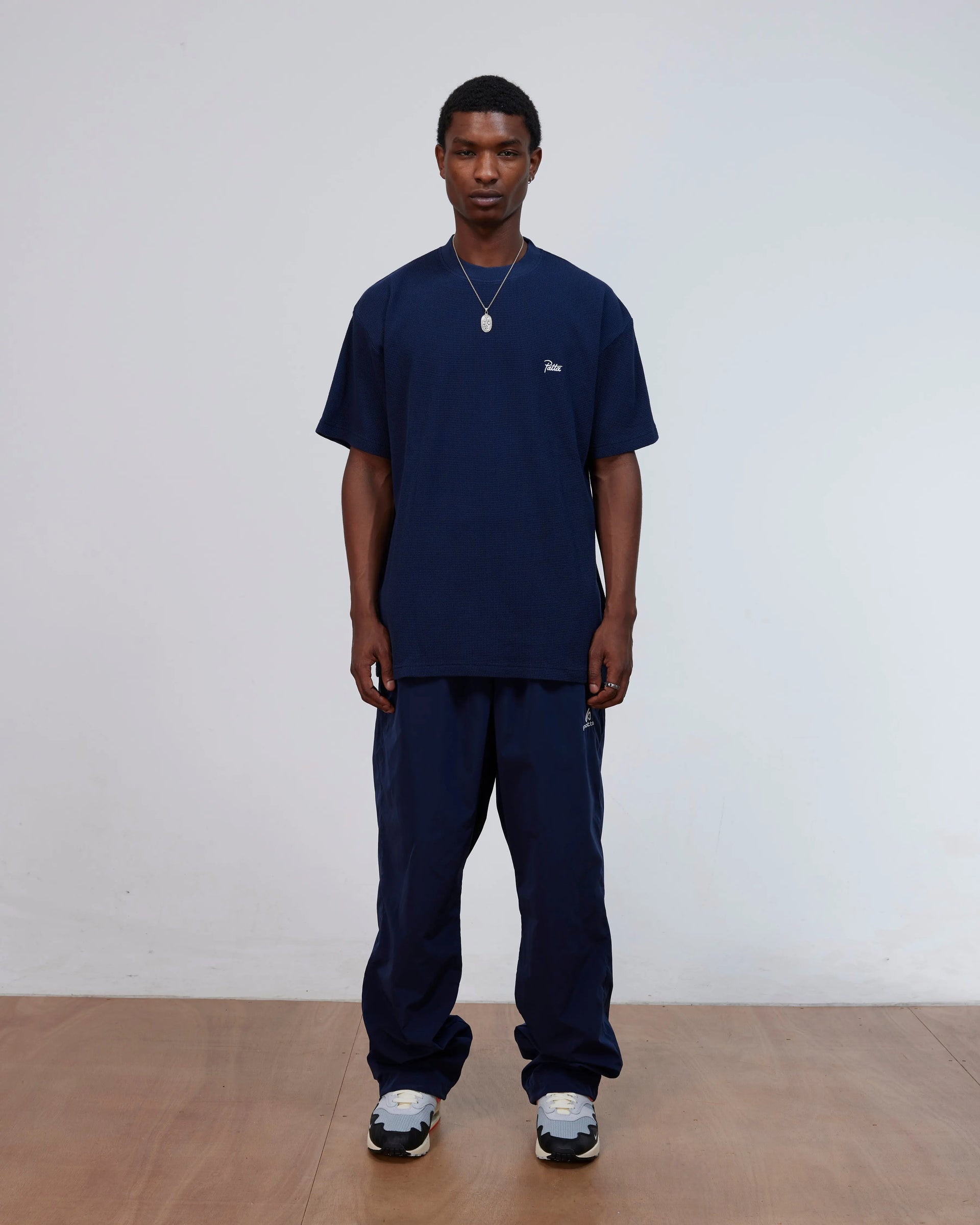 Patta Waffle Script Logo T-Shirt (Black Iris) Patta