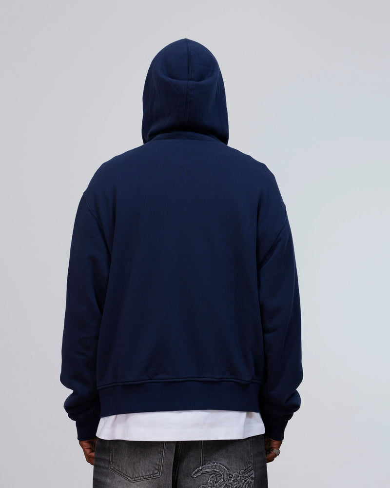 Patta Waffle Reversible Zip Up Hooded Sweater (Black Iris) Patta