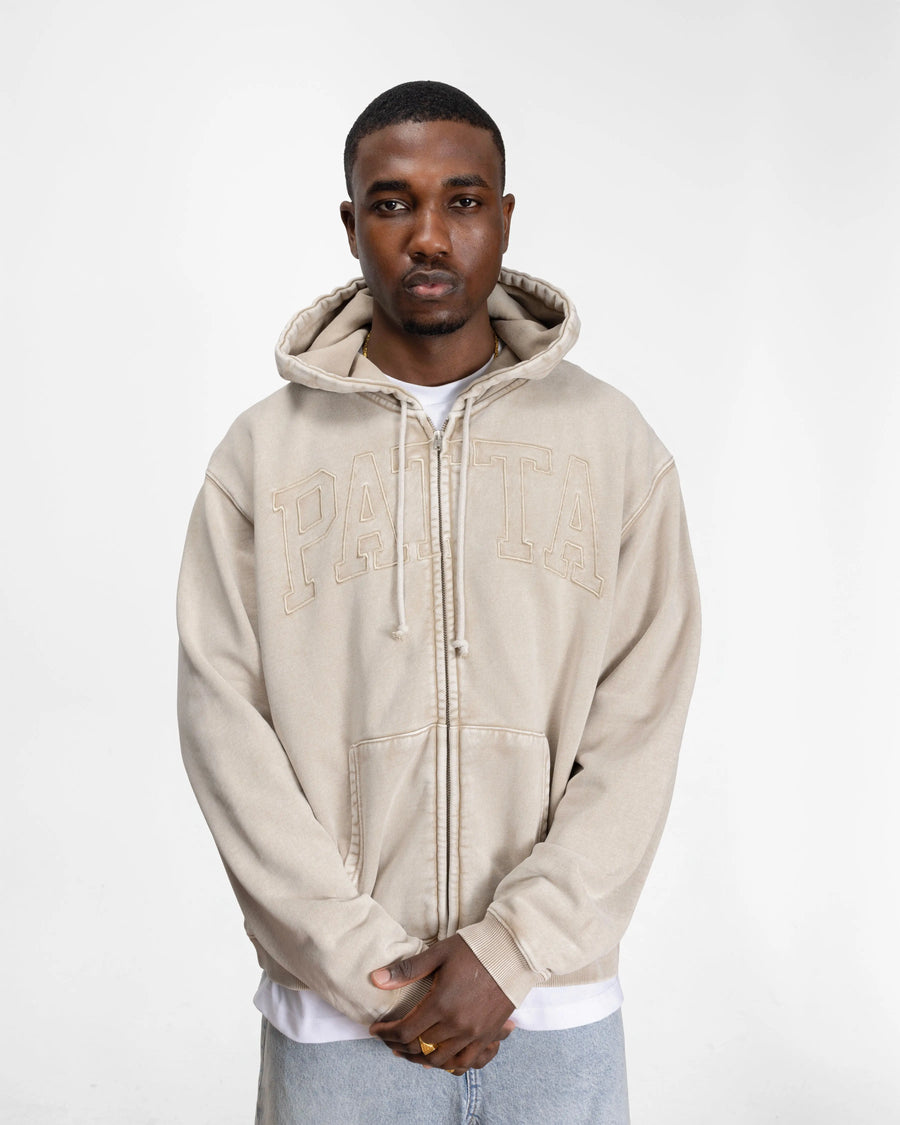 Patta Loopback Logo Zip Hooded Sweater (Irish Cream) Patta