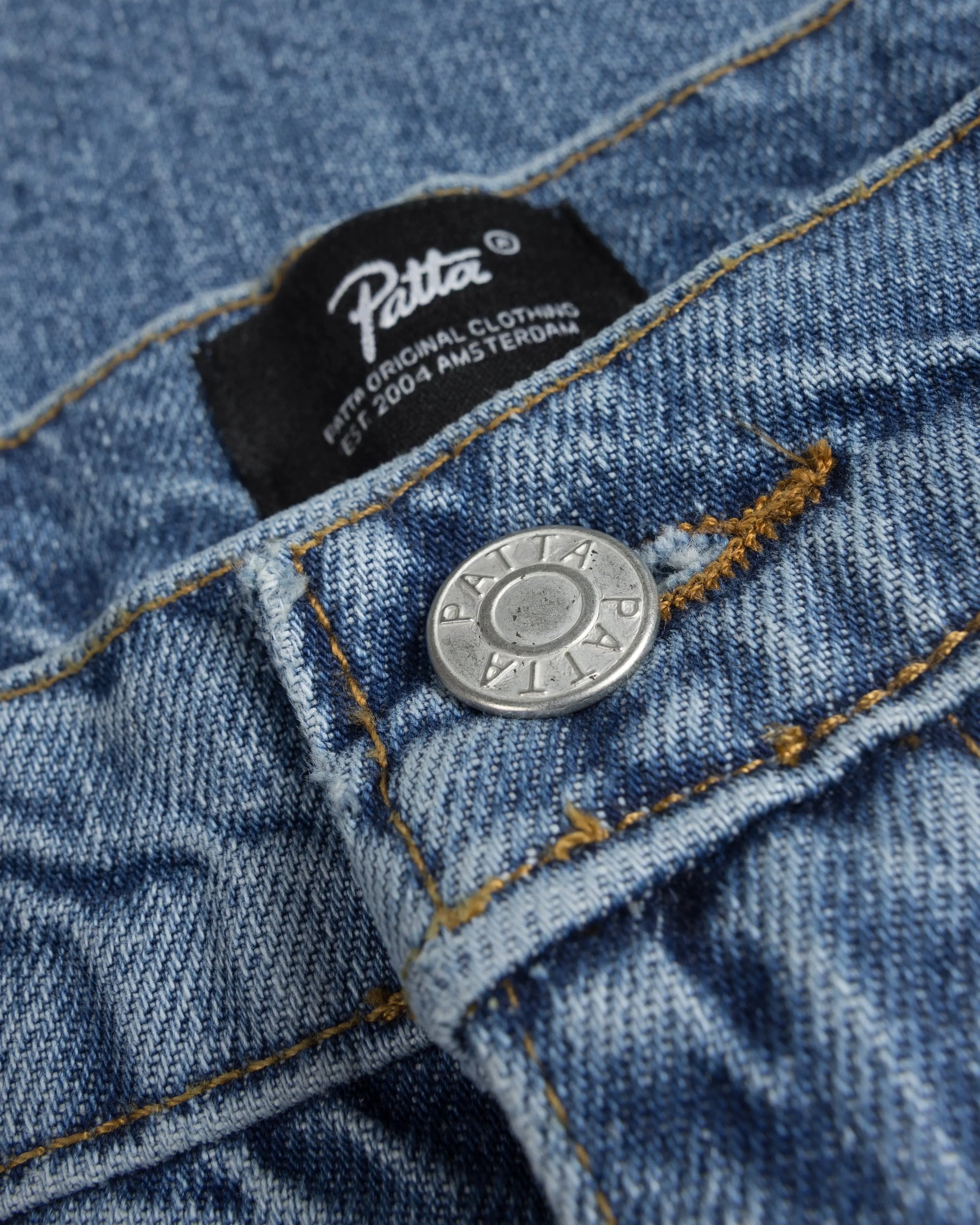 Patta Laserprint Whiskers Denim Pants (Light Blue Denim) Patta