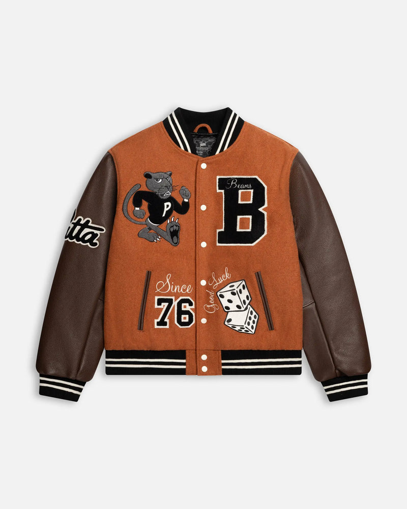 Patta x Beams 50th Anniversary Varsity Jacket (Potter's Clay) Patta